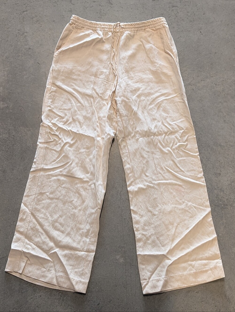 ZARA ivory wide leg pants M